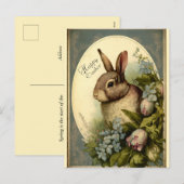 ヴィンテージガーデンイースターバニーグリーティングカード シーズンポストカード (正面/裏面)