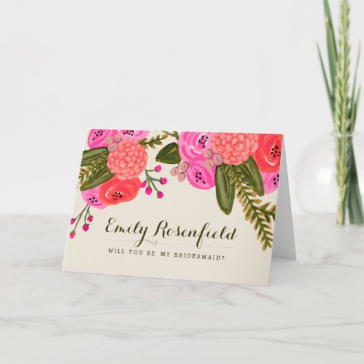 ヴィンテージガーデンウェディングパーティーカード 招待状 (正面)