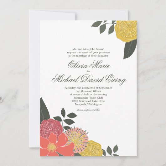 ヴィンテージガーデンウェディング招待状 招待状 (正面)