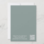 ヴィンテージガーデンウォーターカラーモノグラムQRコード結婚ズ 招待状 (裏面)