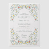 ヴィンテージガーデンウォーター結婚カラー ベラム紙招待状 (正面)