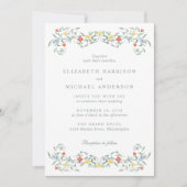 ヴィンテージガーデンウォーター結婚カラー 招待状 (正面)
