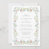 ヴィンテージガーデンウォーター結婚カラー 招待状 (正面)