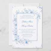 ヴィンテージガーデンエンチャントブルートイルフォーマルズ結婚 招待状 (正面)