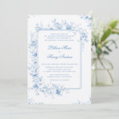 ヴィンテージガーデンエンチャントブルートイルフォーマルズ結婚 招待状 (スタンド正面)