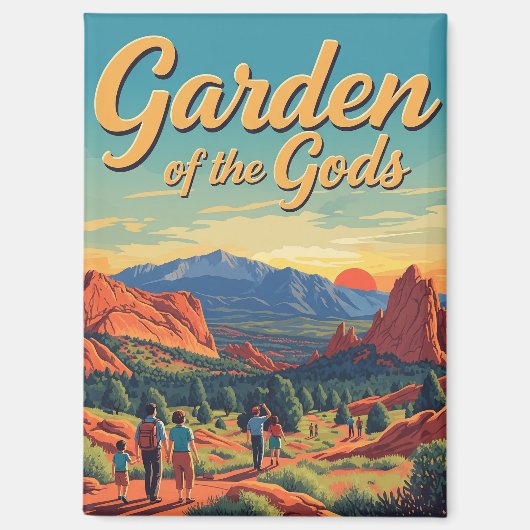 ヴィンテージガーデンオブザゴッドコロラドトラベル マグネット (正面)