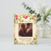 ヴィンテージガーデンカスタマイズフレームラブ引用文 ポストカード (スタンド正面)