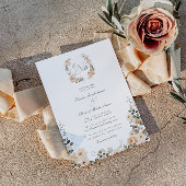 ヴィンテージガーデンクリームとセージ結婚フローラ 招待状