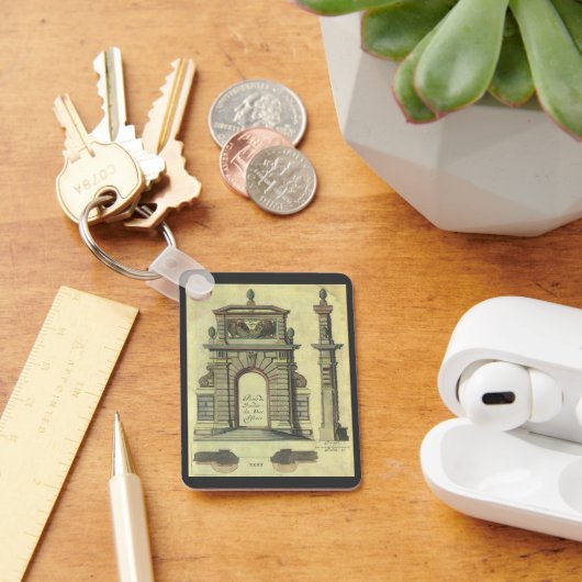 ヴィンテージガーデンゲートアーチ、ルネッサンス建築 キーホルダー (デスク)