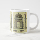 ヴィンテージガーデンゲートアーチ、ルネッサンス建築 ジャンボコーヒーマグカップ (右)