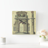 ヴィンテージガーデンゲートアーチ、ルネッサンス建築 スクエア壁時計 (ホーム)