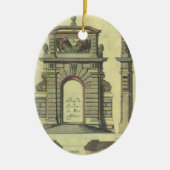 ヴィンテージガーデンゲートアーチ、ルネッサンス建築 セラミックオーナメント (正面)