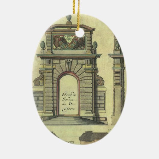 ヴィンテージガーデンゲートアーチ、ルネッサンス建築 セラミックオーナメント (裏面)