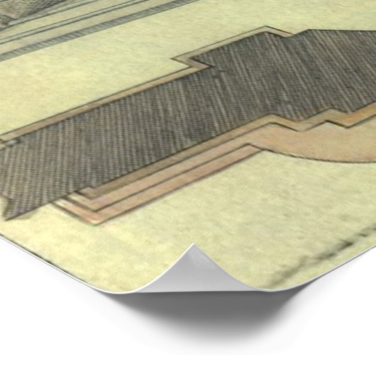 ヴィンテージガーデンゲートアーチ、ルネッサンス建築 ポスター (角)