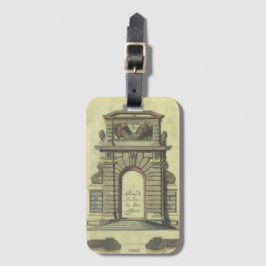 ヴィンテージガーデンゲートアーチ、ルネッサンス建築 ラゲッジタグ (正面縦)