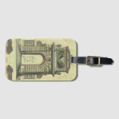 ヴィンテージガーデンゲートアーチ、ルネッサンス建築 ラゲッジタグ (正面横)