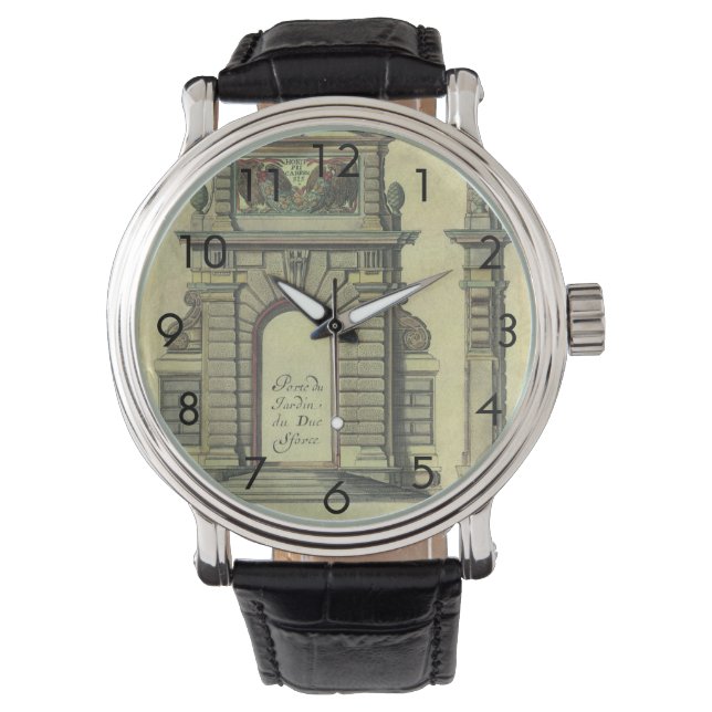 ヴィンテージガーデンゲートアーチ、ルネッサンス建築 腕時計 (正面)