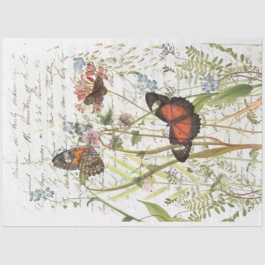 ヴィンテージガーデンコラージュ組織 薄葉紙 (正面)