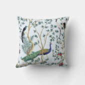 ヴィンテージガーデンザクロ果樹、エキゾチックな鳥 クッション (裏面)