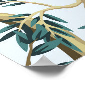 ヴィンテージガーデンザクロ果樹、エキゾチックな鳥 ポスター (角)