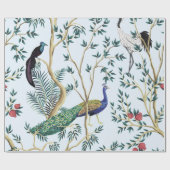 ヴィンテージガーデンザクロ果樹、エキゾチックな鳥 ラッピングペーパー (フラット)