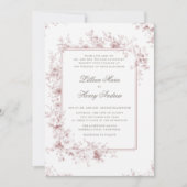 ヴィンテージガーデンシャトーピンクトールフォーマルズ結婚 招待状 (正面)