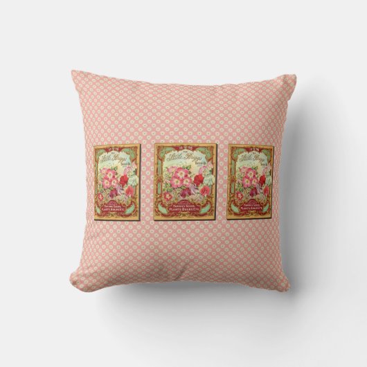 ヴィンテージガーデンシード装飾用クッションデザイン1 クッション (正面)