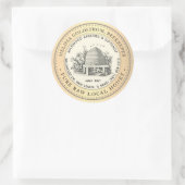 ヴィンテージガーデンスキップハニーラベル金ゴールド縁どビーチ ラウンドシール (バッグ)