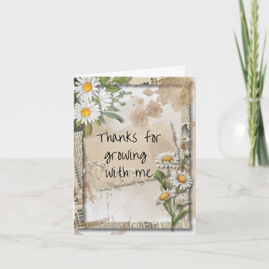 ヴィンテージガーデンスタイルマザーズデイカード サンキューカード (正面)