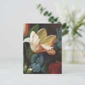 ヴィンテージガーデンチューリップ開花ビクトリアン花 ポストカード (スタンド正面)