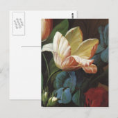 ヴィンテージガーデンチューリップ開花ビクトリアン花 ポストカード (正面/裏面)