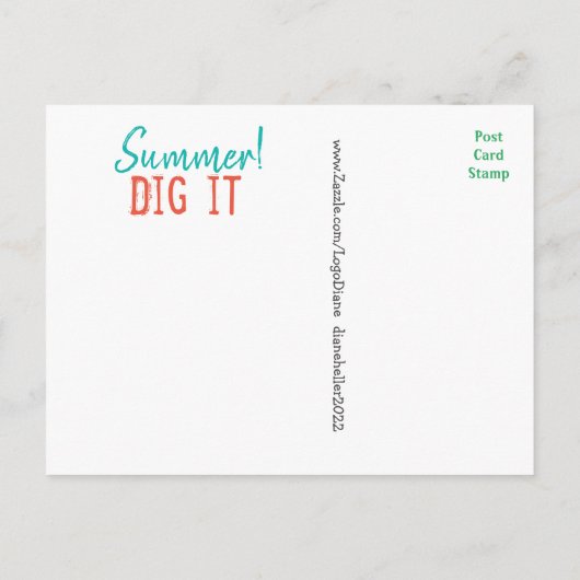 ヴィンテージガーデンツール葉書by Diane Heller 2023 ポストカード (裏面)