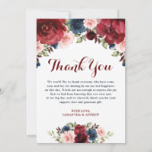 ヴィンテージガーデンネイビーマルーンバラミセス・シルエット サンキューカード (裏面)