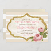 ヴィンテージガーデンバラブライダルシャワー招待 招待状 (正面/裏面)
