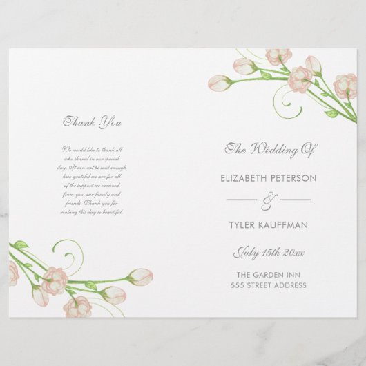 ヴィンテージガーデンバラ – ウェディングプログラム (正面)