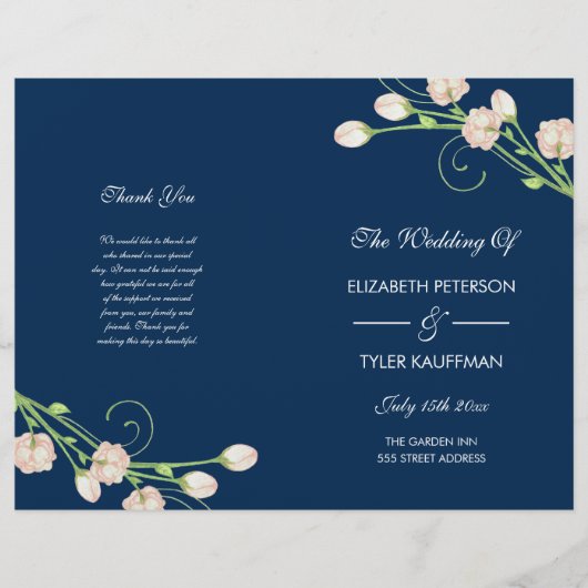 ヴィンテージガーデンバラ – ウェディングプログラム (正面)