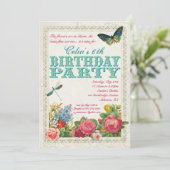 ヴィンテージガーデンバースデーパーティーの招待 招待状 (スタンド正面)