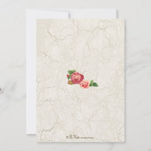 ヴィンテージガーデンバースデーパーティーの招待 招待状 (裏面)