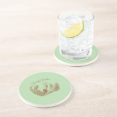 ヴィンテージガーデンバード – モノクロエレガントフローラ コースター (側面)