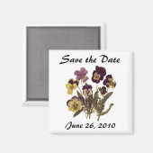 ヴィンテージガーデンパンジー花デートを保存！ マグネット (正面/裏面)