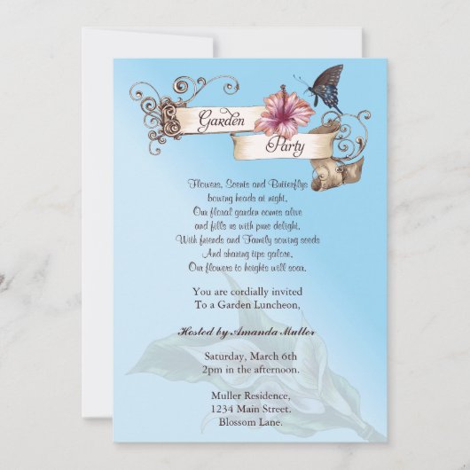 ヴィンテージガーデンパーティの招待状 招待状 (正面)