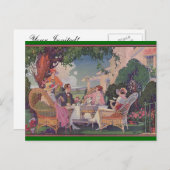 ヴィンテージガーデンパーティー招待状 インビテーションポストカード (正面/裏面)