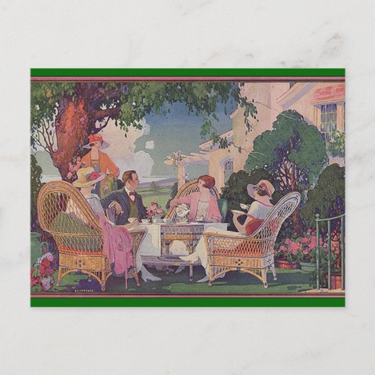 ヴィンテージガーデンパーティー招待状 インビテーションポストカード (正面)