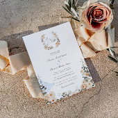 ヴィンテージガーデンピーチアンドセージ結婚フローラ 招待状