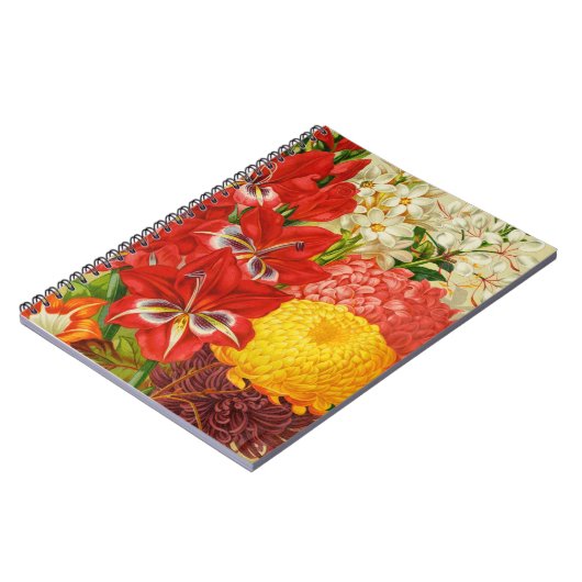 ヴィンテージガーデンフラワースパイラルフォトノートブック ノートブック (左側)