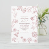 ヴィンテージガーデンフラワーズダスティーバラ写真結婚の写真 招待状 (スタンド正面)