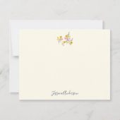 ヴィンテージガーデンフローラピンクアンドグリーンパーソナライズされた  ノートカード (正面)