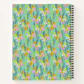 ヴィンテージガーデンフローラピンク&ライムパーソナライズされた ノートブック (裏面)