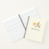 ヴィンテージガーデンフローラピンク&ライムパーソナライズされた ノートブック (内部)