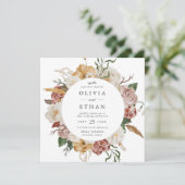 ヴィンテージガーデンフローラフレーム結婚スクエア 招待状 (スタンド正面)